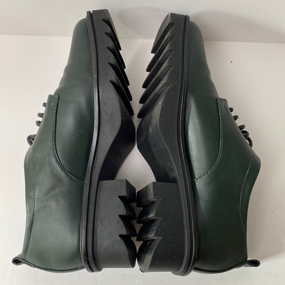 Zara Shoes Women US 6.5 EU 37 Green Blucher Oxford Chunky Lug Sole Platform - Picture 9 of 12